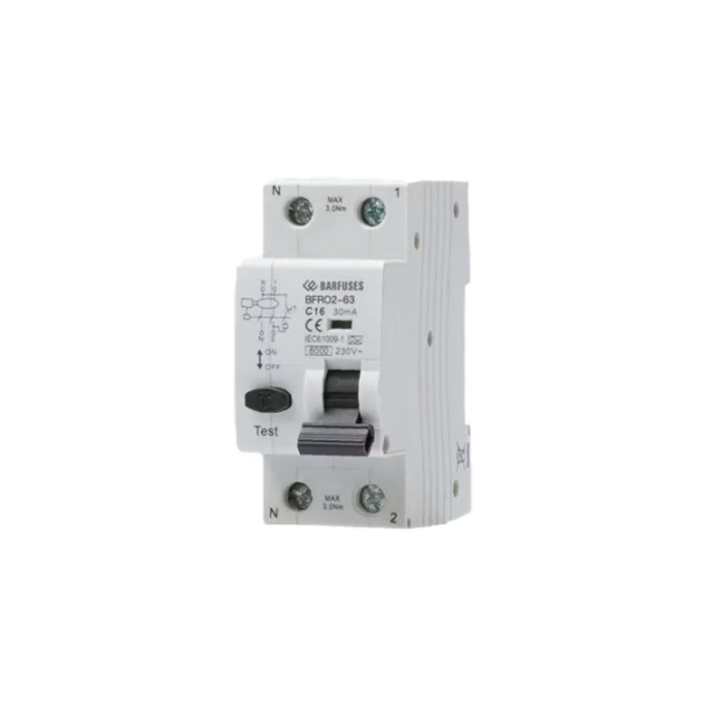 BFR Residual Current Circuit Breaker with Overcurrent Protection