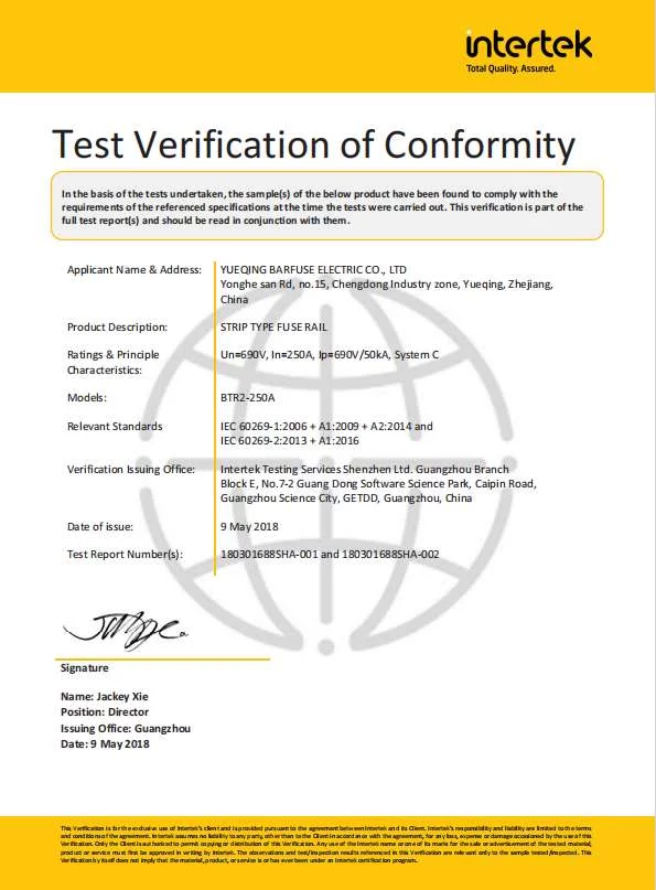 Test Verification of Conformity(VoC) Security